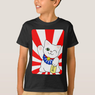 Maneki Neko lycklig katt Tee