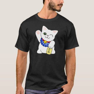 Maneki Neko lycklig katt Tee