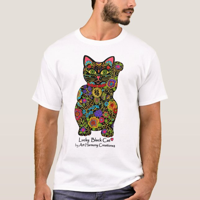 Maneki Neko manar T-tröja T-shirt (Framsida)