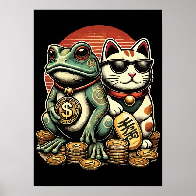 Maneki Neko och Jin Chan - Tur och välstånd Poster (Framsidan)