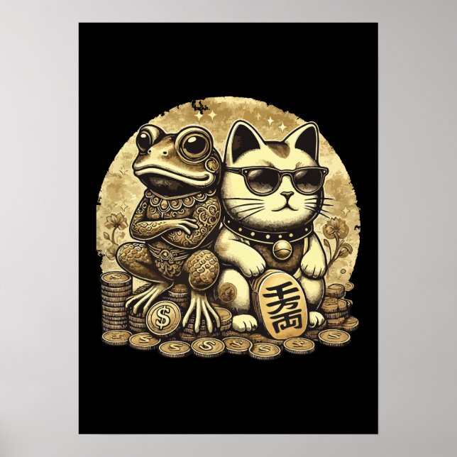 Maneki Neko och Jin Chan - Tur och välstånd Poster (Framsidan)