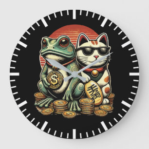 Maneki Neko och Jin Chan - Tur och välstånd Stor Klocka