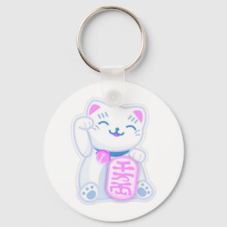 maneki neko pastel nyckelring