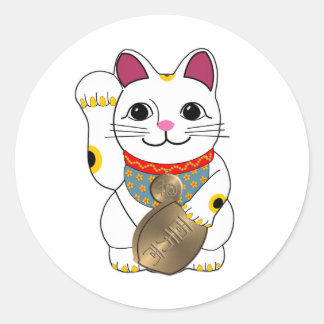 Maneki Neko Runt Klistermärke