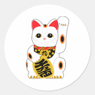 Maneki Neko Runt Klistermärke