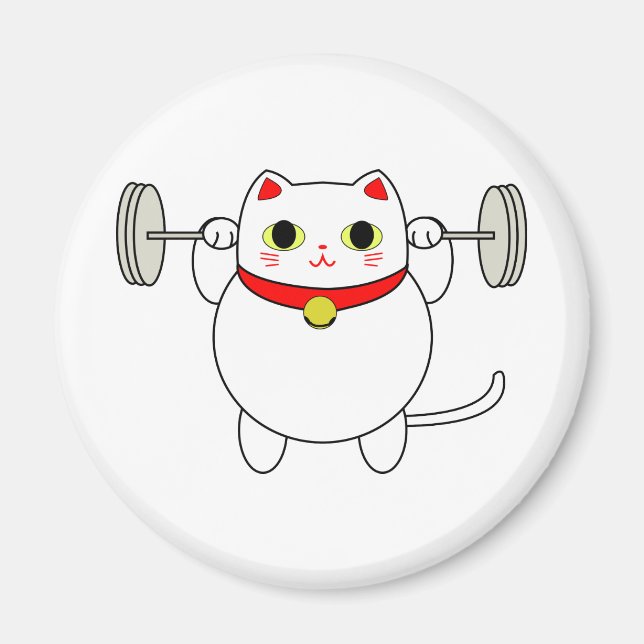 Maneki Neko Squating Cat Magnet (Framsidan)
