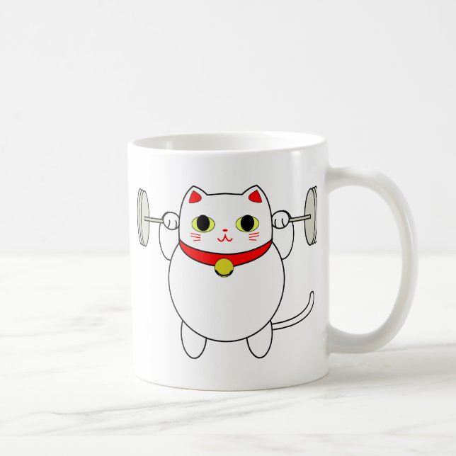 Maneki Neko Squattingkatt Kaffemugg (Höger)