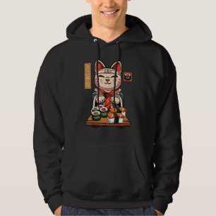 Maneki Neko Sushi Cat - Cute Nigiri Sashimi Maki C Hoodie