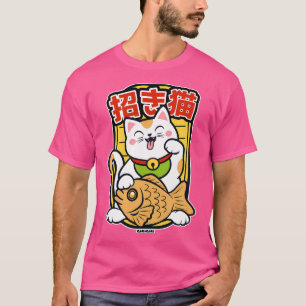 Maneki Neko Taiyaki - Lucky Cat with Fish T Shirt