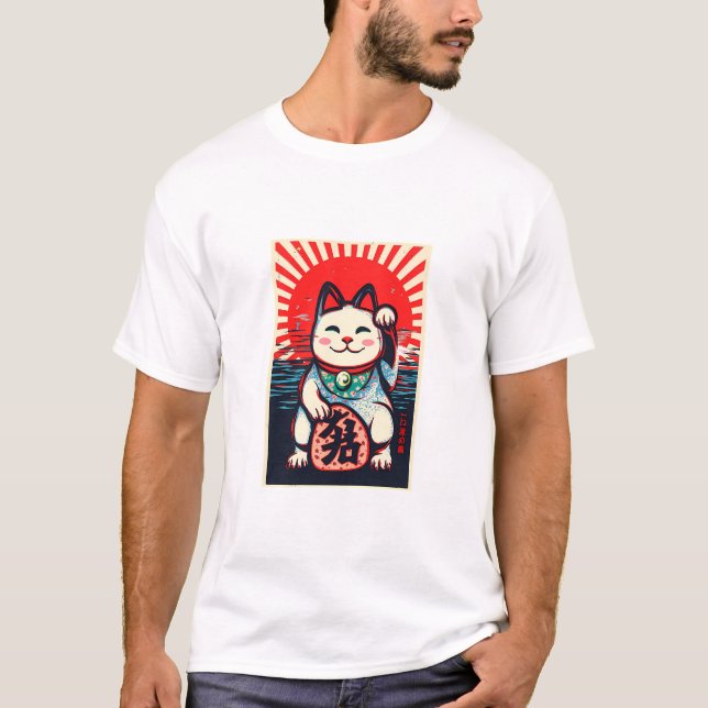 maneki neko turkatt t shirt (Framsida)