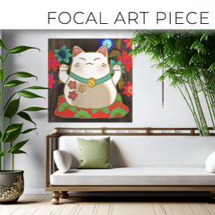Maneki Neko turkattkonst Canvastryck