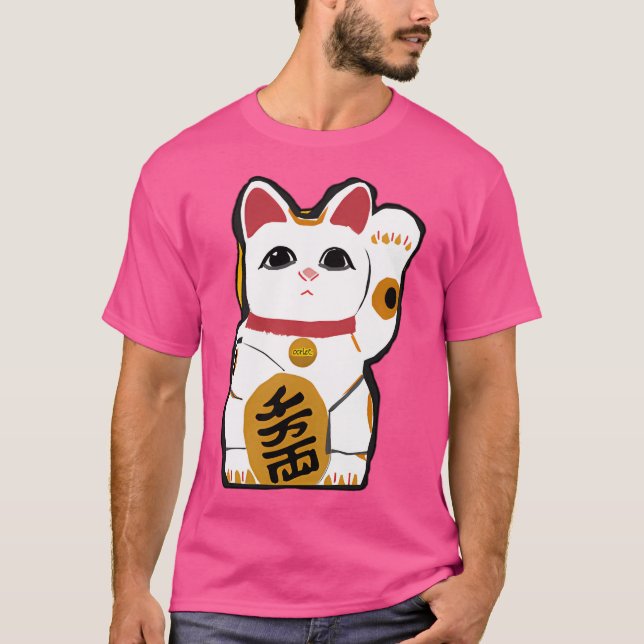 Maneki Neko Wave Cat T Shirt (Framsida)