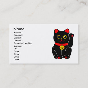 Manekineko-Lycklig katt (som görar tecken åt Visitkort
