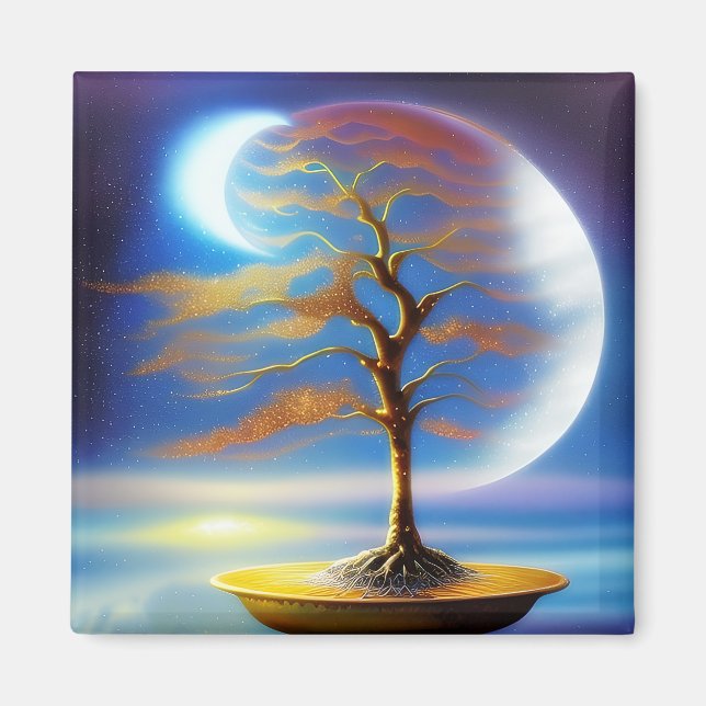 Månelandskapsbonsai  magnet (Framsidan)