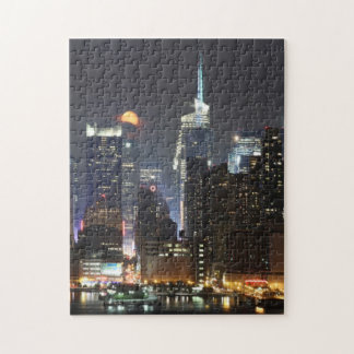 Månelöneförhöjningar över midtownen New York. Pussel