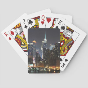 Månelöneförhöjningar över midtownen New York. Spel Kort