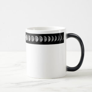 Månen arrangerar gradvis kaffemuggen magisk mugg