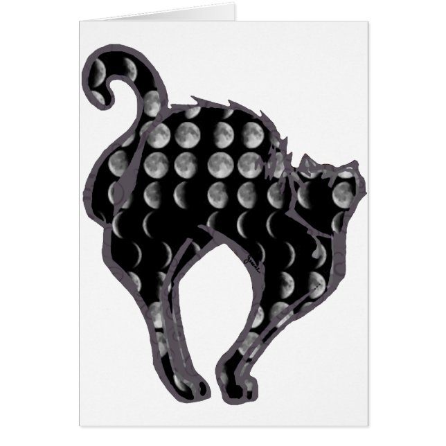 Månen arrangerar gradvis kattunge hälsningskort (Framsidan)