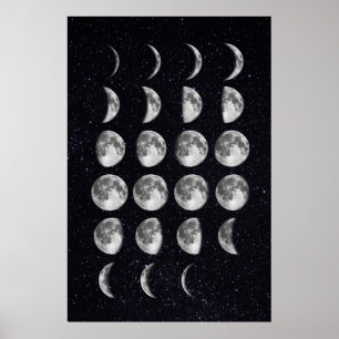 Månen arrangerar gradvis konstaffischen poster