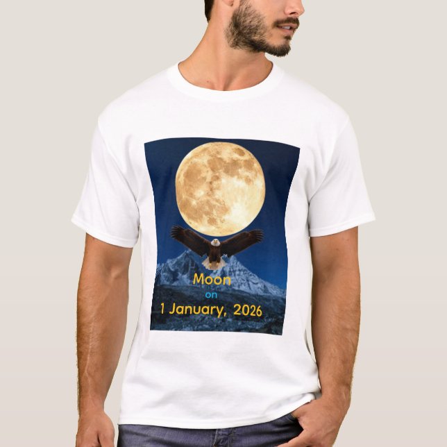 Månen den 1 januari 2026 t shirt (Framsida)