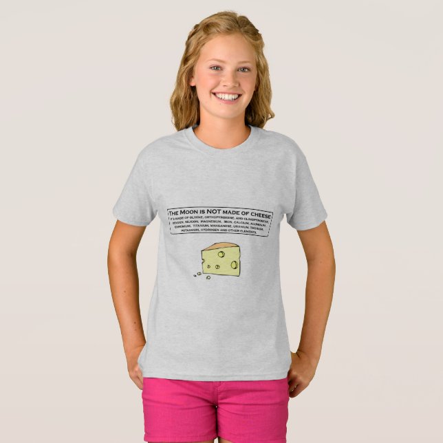 Månen göras INTE av ost T-shirt (Hel framsida)