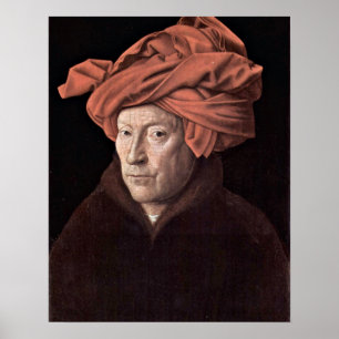 Manen med turbanen vid Jan skåpbil Eyck Poster