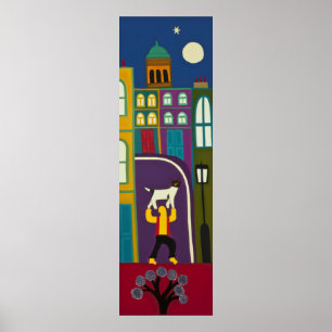 Manen och hans hund varje dag i den Portobello Poster