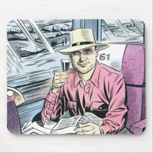 Manen placerar mousemat in 61 musmatta