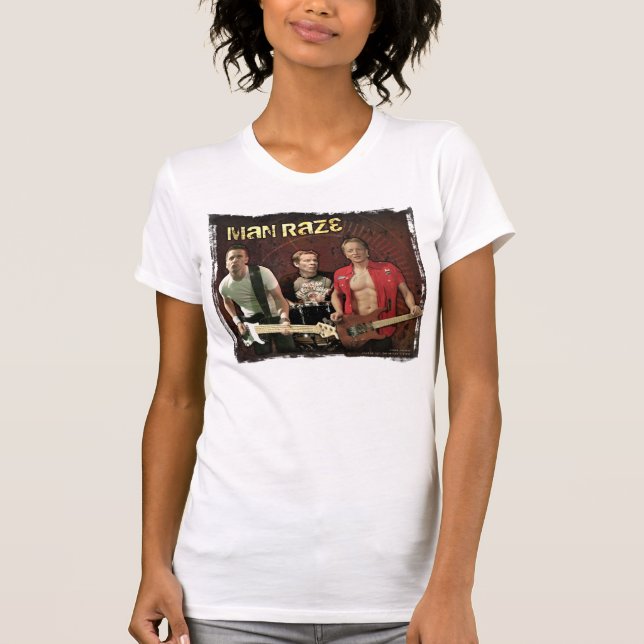 Manen raserar Pic-utslagsplatsvit T-shirt (Framsida)