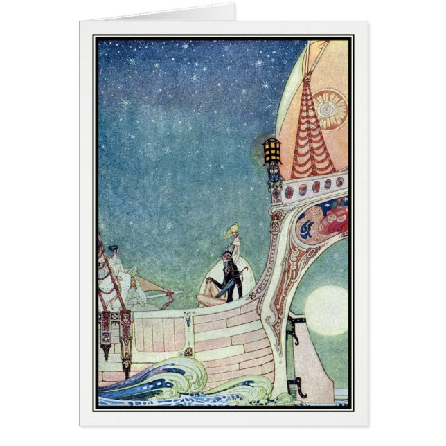Manen som skrattade aldrig vid Kay Nielsen Hälsningskort (Framsidan)
