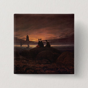Månen stigning över havet, 1822 (olja på kanfas knapp