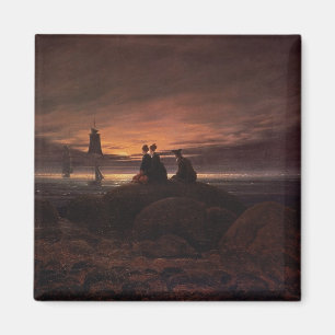 Månen stigning över havet, 1822 (olja på kanfas magnet
