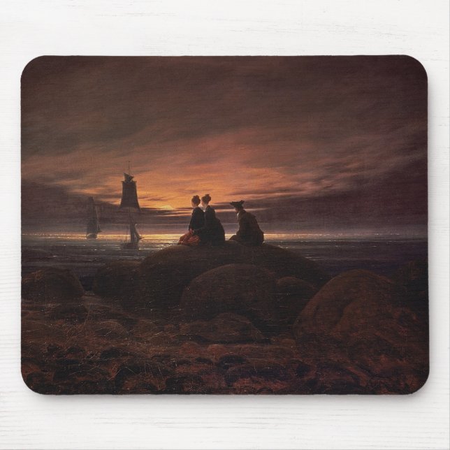 Månen stigning över havet, 1822 (olja på kanfas) musmatta (Framsidan)