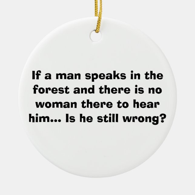 Manen talar i skogprydnaden - det för manar roliga julgransprydnad keramik (Framsidan)