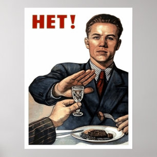 Manen vägrar drinken, sovjetisk anti-alkoholism poster
