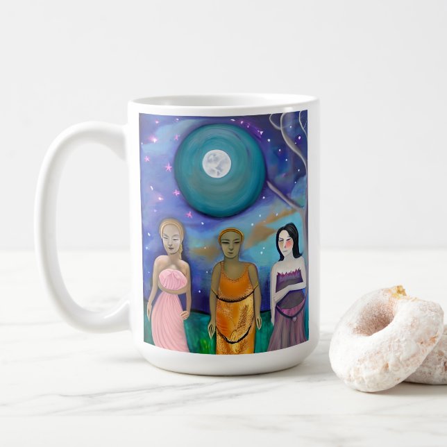 Månens energi | Celest konstarbete Kaffemugg (Med munk)