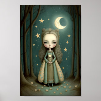 Måneprinsessa Flicka i skogen  Poster