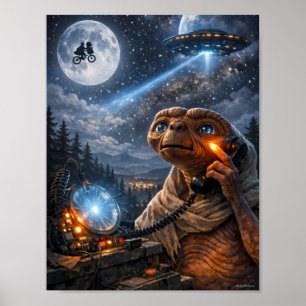 Måneskenskontakt med utomjording Science Fiction D Poster