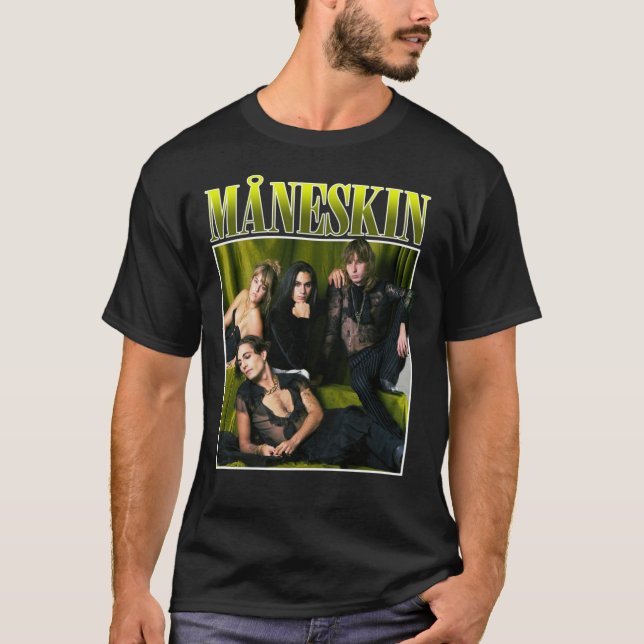 MANESKIN Måneskin Winner Eurovision Rock Band 2021 T Shirt (Framsida)