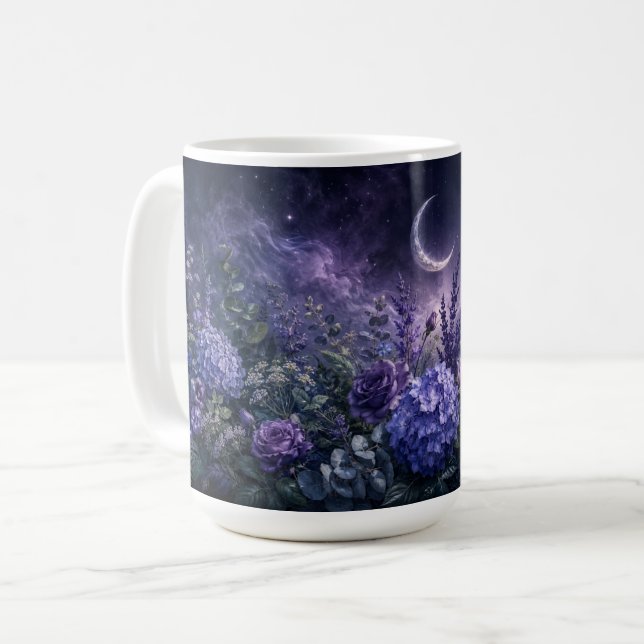 Måneskins Botanica Halvmåne Trädgårds Kaffe Mugg (Framsida vänster)