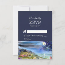 Måneskinsstig Vattenfärg Bröllopsvar RSVP