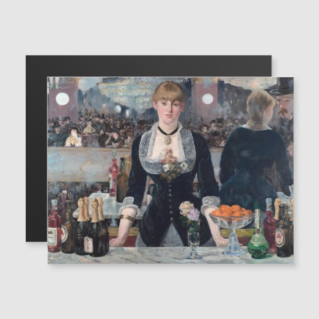 Manet - A Pub vid Folies-Bergere-magnetkortet (Fram/baksida)