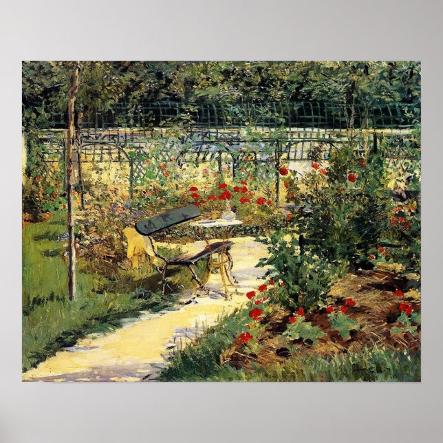 Manet - Bänk (Min trädgård), 1881 Poster (Framsidan)