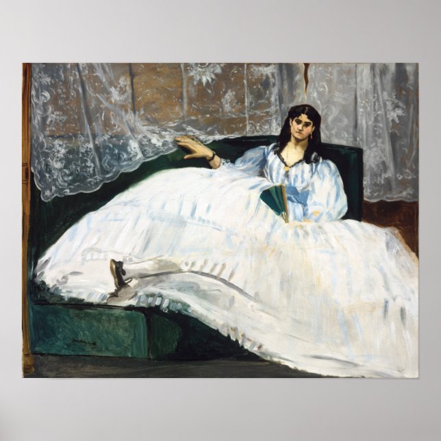Manet - Baudelaires Älskarinna, Reclining Poster (Framsidan)