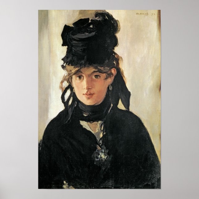 Manet | Berthe Morisot med en Bouquet of Violets Poster (Framsidan)