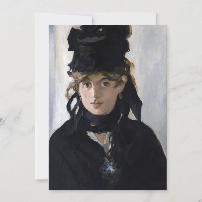 Manet - Berthe Morisot med en bukett av violetta Inbjudningar (Framsida)