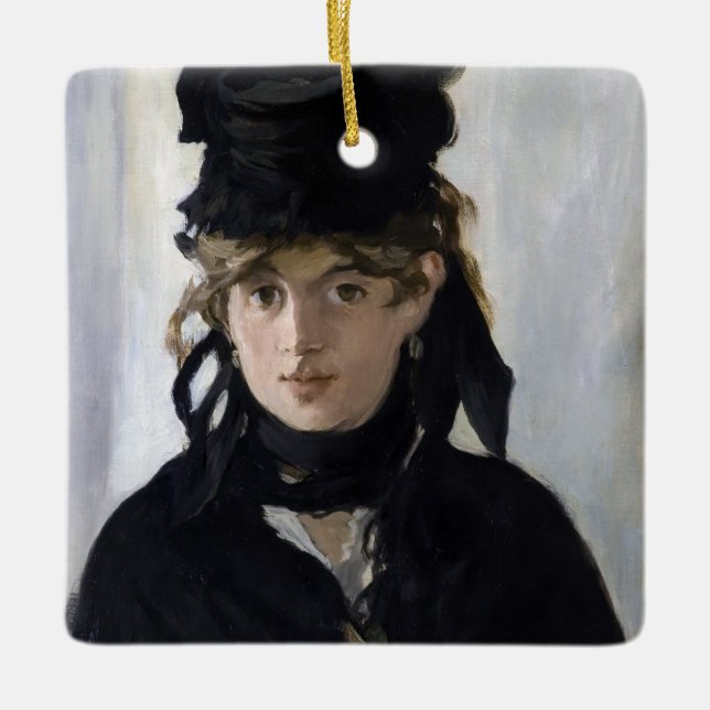 Manet - Berthe Morisot med en bukett av violetta Julgransprydnad Keramik (Framsida)