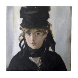 Manet - Berthe Morisot med en bukett av violetta Kakelplatta