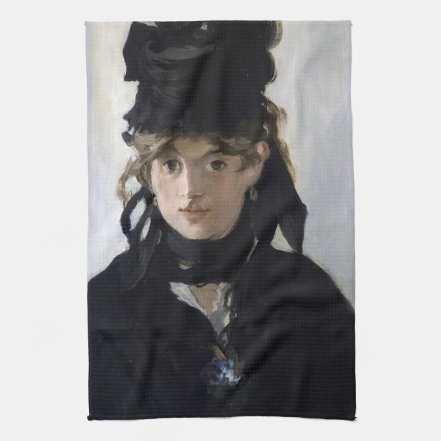 Manet - Berthe Morisot med en bukett av violetta Kökshandduk (Vertikal)