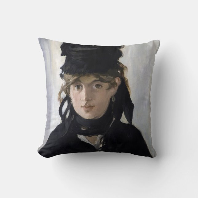 Manet - Berthe Morisot med en bukett av violetta Kudde (Framsida)